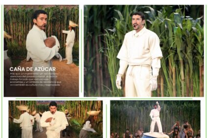 Cañaverales humanos fueron protagonistas en show de medio tiempo del Super Bowl LX 2026