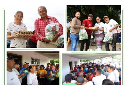 Cañicultores de Las Majaguas fueron beneficiados con entrega de mil 90 combos proteicos y de víveres